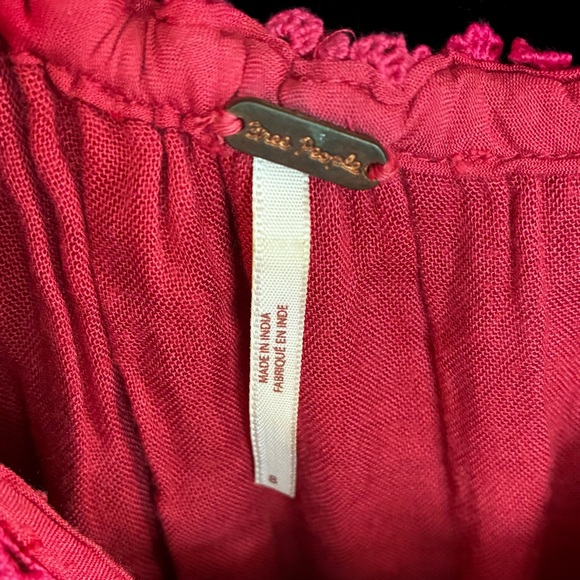 Free People Cruel Intentions Mini Dress Small Raspberry Boho Lace - Picture 3 of 4